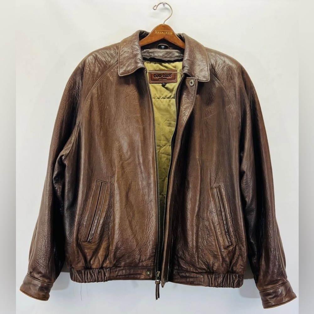 Couture Brown Leather Jacket By J. Park